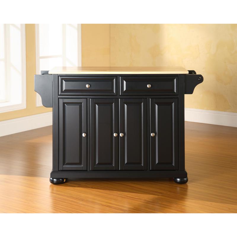 Crosley Alexandria Natural Wood Top Kitchen Island Black 7743686 Hsn