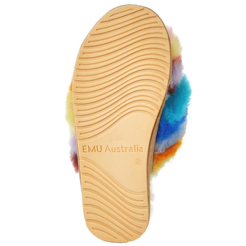 emu rainbow slippers