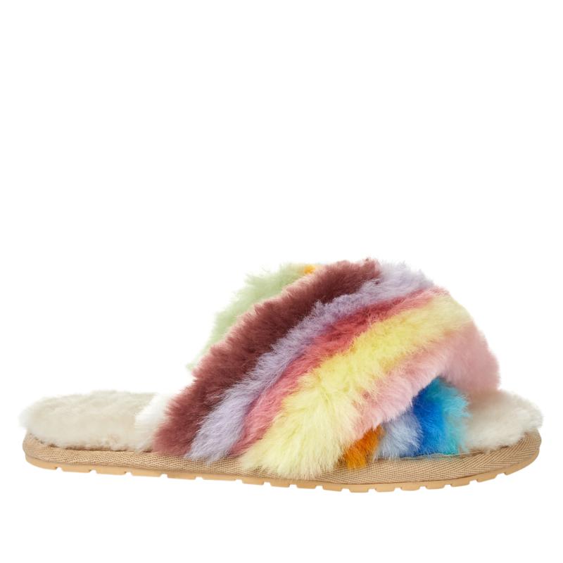 emu rainbow slippers