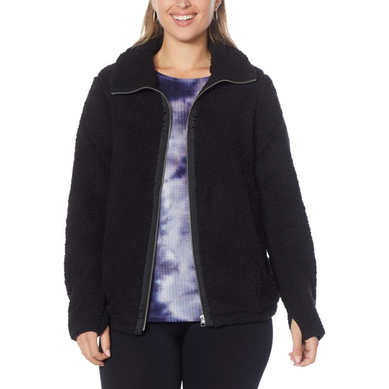 sherpa zip front jacket