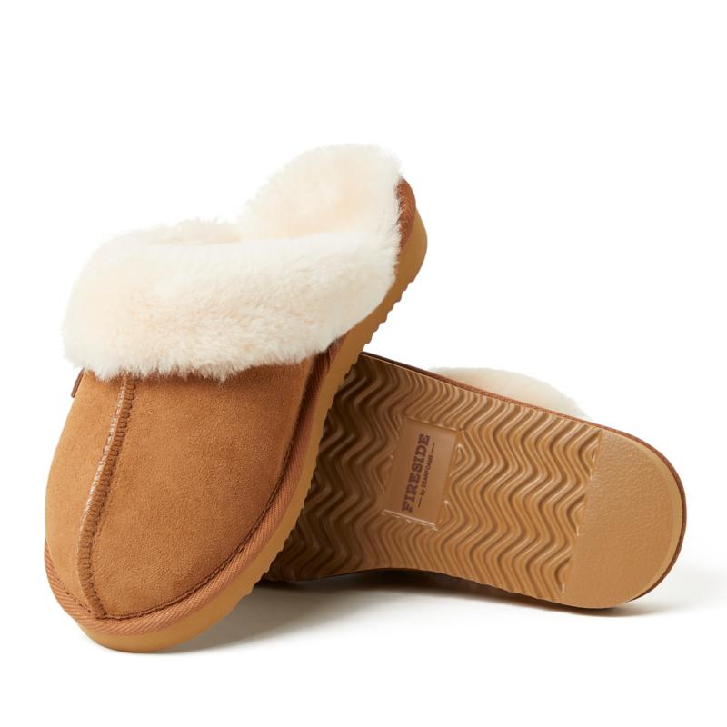 dearfoams sydney shearling scuff slippers