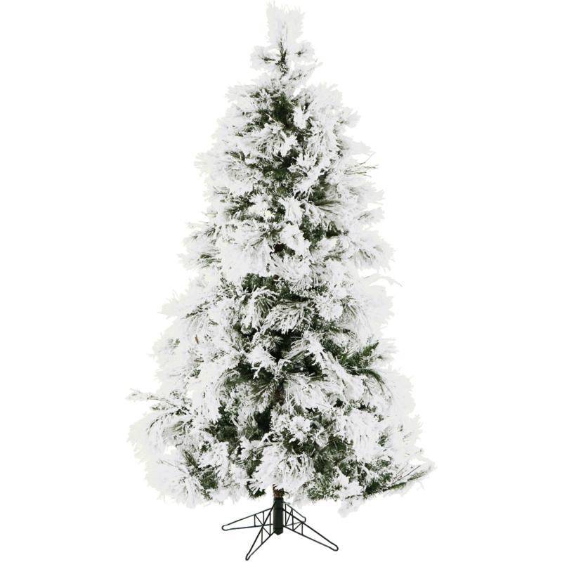 9 Ft Flocked Snowy Pine Christmas Tree With Smart String Lighting 8267650 Hsn