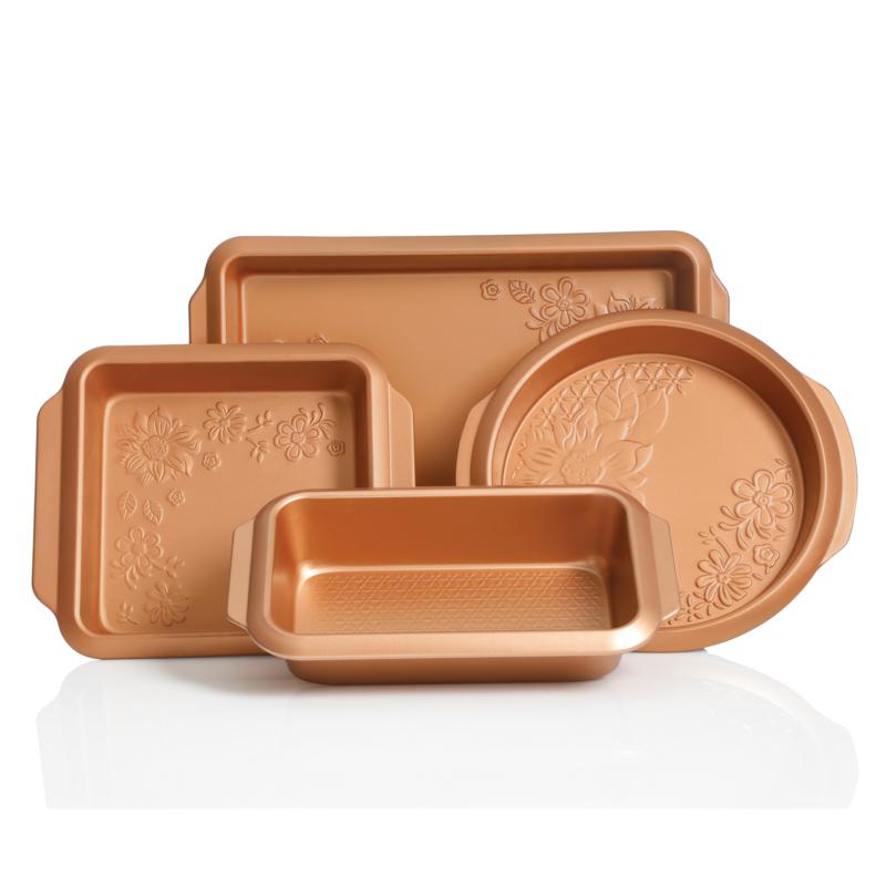 Gibson Home Colin 4-piece Bakeware Set in Copper