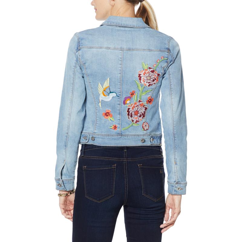embroidered blue jean jacket