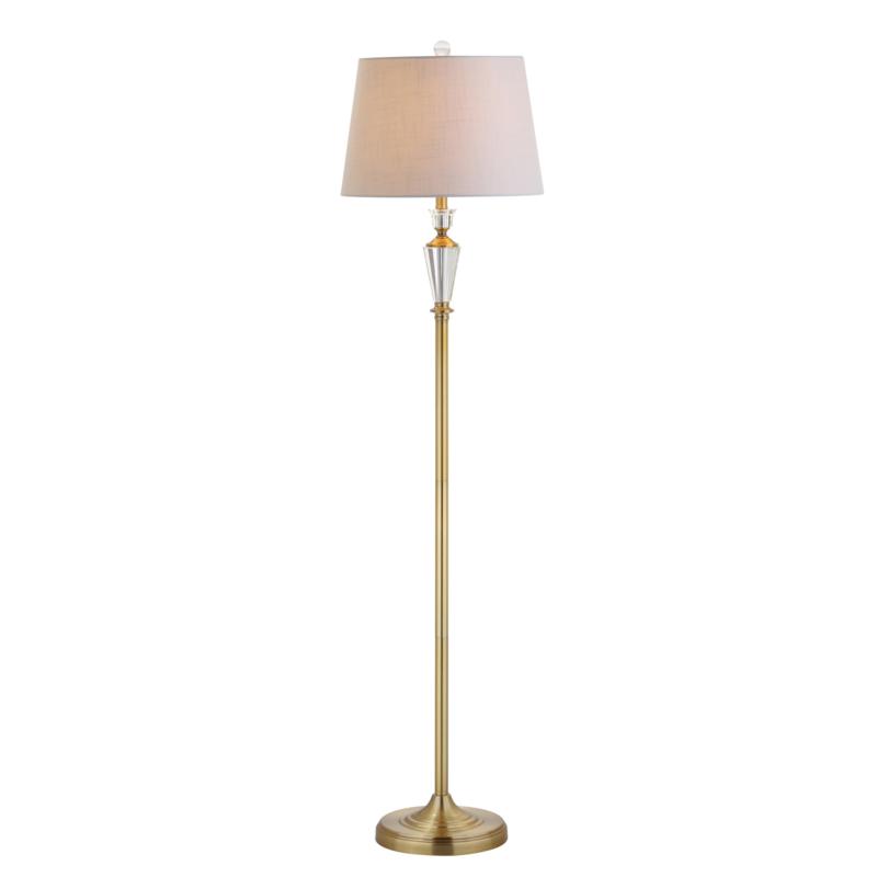 Jonathan Y Harper 61 Crystal And Brass Led Floor Lamp 8869020 Hsn Brass Led Floor Lamp, Round Crystal Floor Lamp