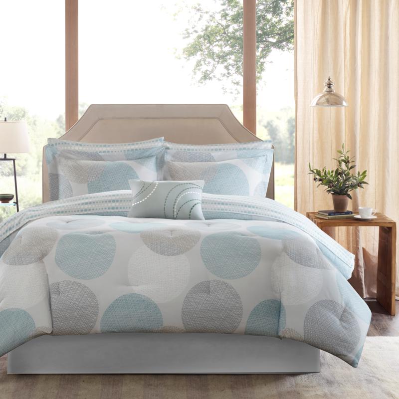 Knowles Full 9pc Complete Bed and Sheet Set - Aqua