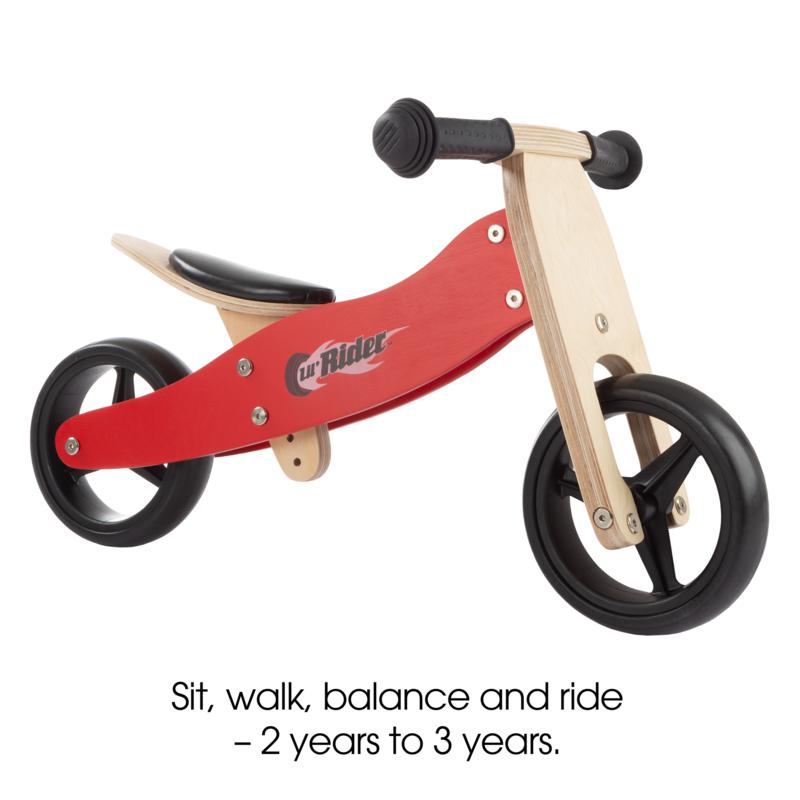 wooden 2 in 1 balance bike