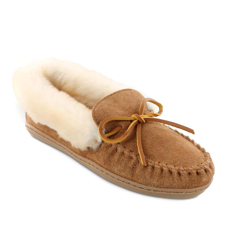 suede and sheepskin slippers
