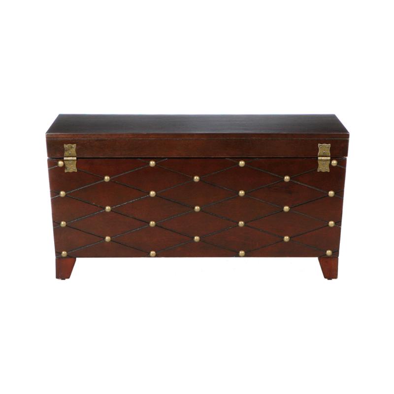 Nailhead Cocktail Table Trunk   Espresso