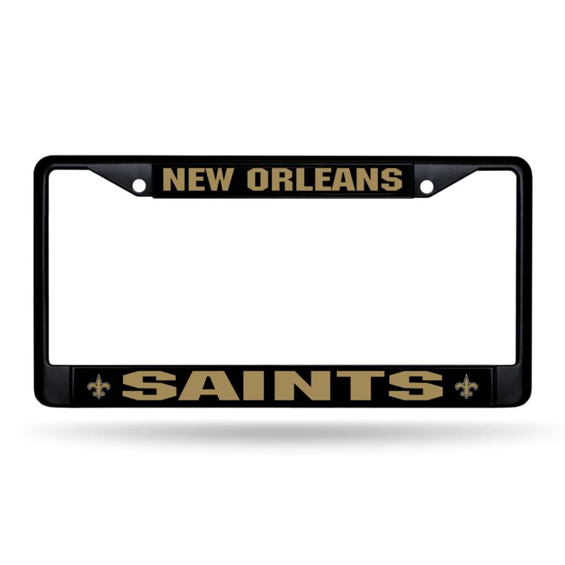 Officially Licensed NFL Black LaserCut Chrome License Plate Frame