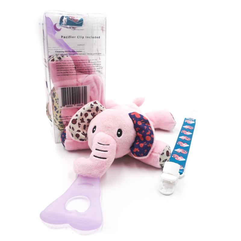 NISSI & JIREH 5in1 Universal Pacifier Holder, Teether w Clip- Elephant