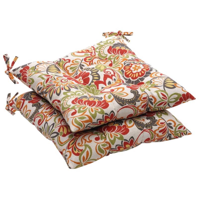 Pillow Perfect 2 Outdoor Wrought-Iron Seat Cushions