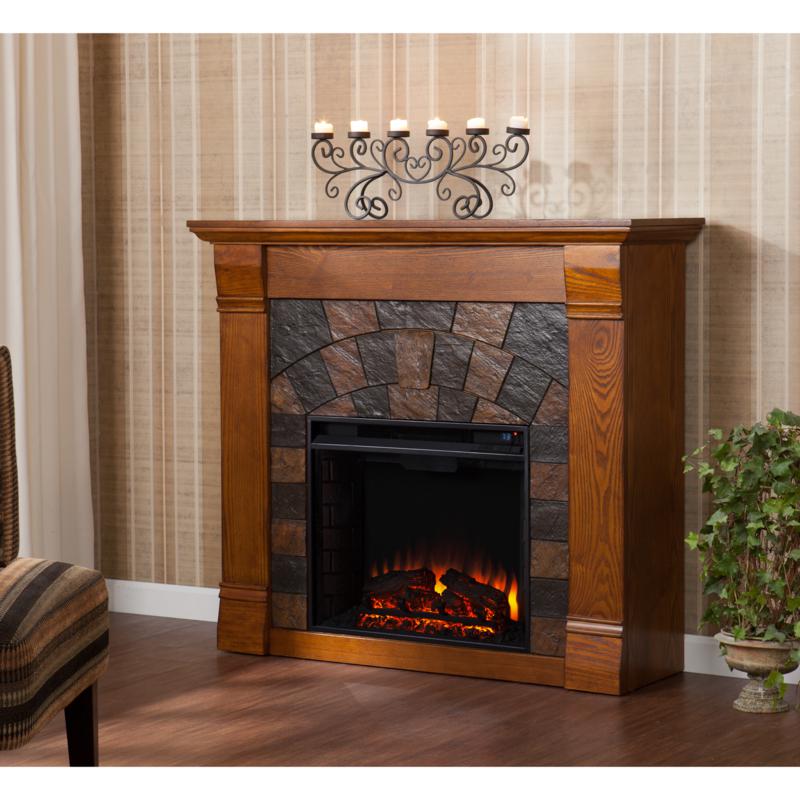 Roberto Electric Fireplace   Salem Antique Oak   7630112