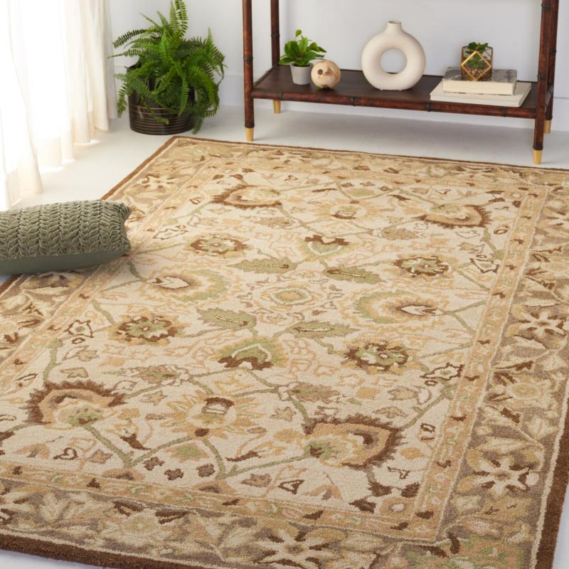 Anatolia Hand Tufted Wool Ivory Brown 6' x 9' Rug   6765629