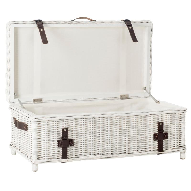 Safavieh Navarro Wicker Trunk   White   8082296