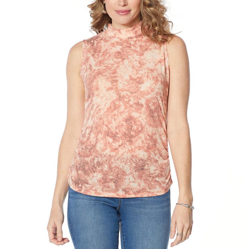 Skinnygirl Knit Gauze Mock-Neck Tank