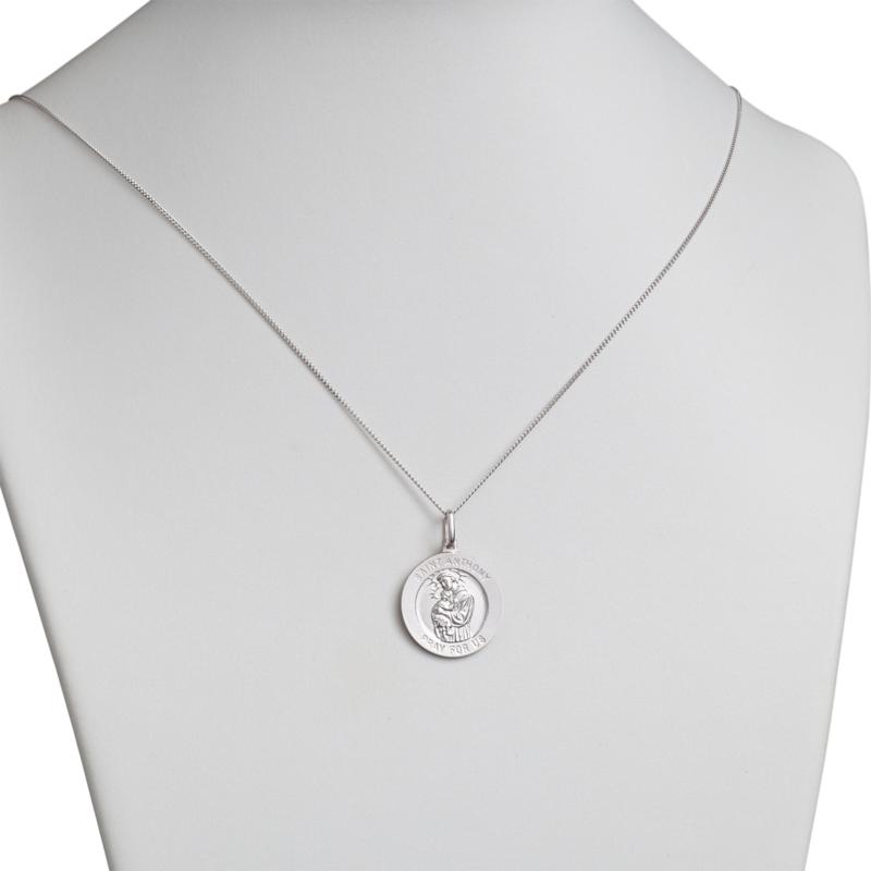 Anthony Necklace Rhodium-plated 925 Silver Saint Anthony Pendant with 18 Necklace Jewels Obsession Silver St Anthony Necklace Rhodium-plated 925 Silver Saint Anthony Pendant with 18 Necklace Jewels Obsession Silver St