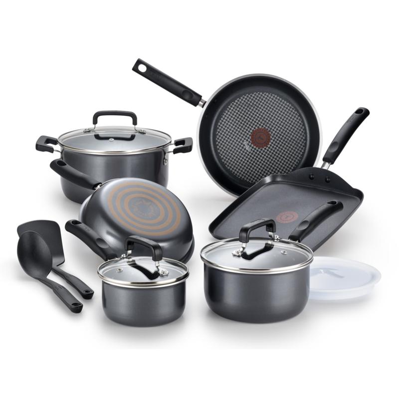 T-Fal B061SC64 Signature 12 Pcs Cookware Set, Black - 9913221 | HSN