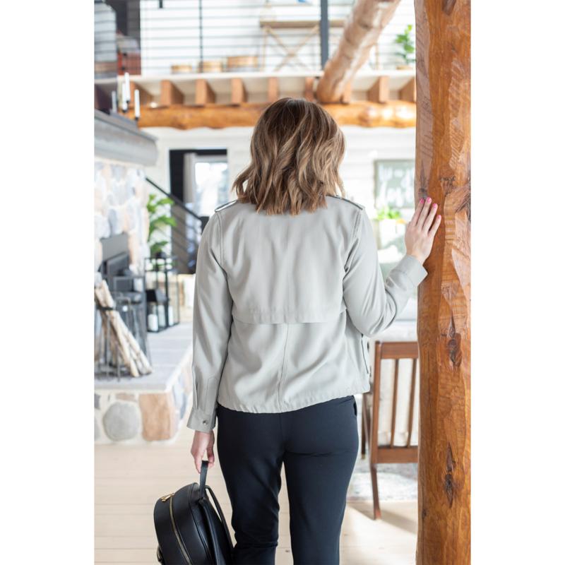 yellow utility jacket