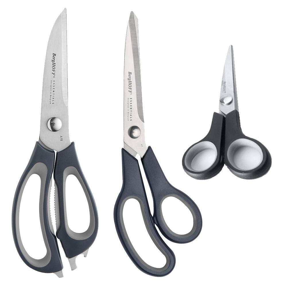 Procook Scissors BergHOFF Cook'N'Co 3-piece Scissors Set - Black/Grey | HSN