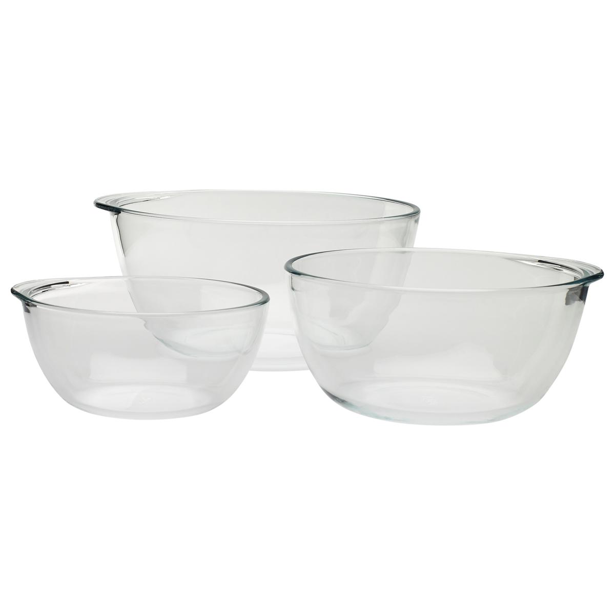 Mason Craft and More 3Piece Glass Mixing Bowl Set Clear 20339956 HSN