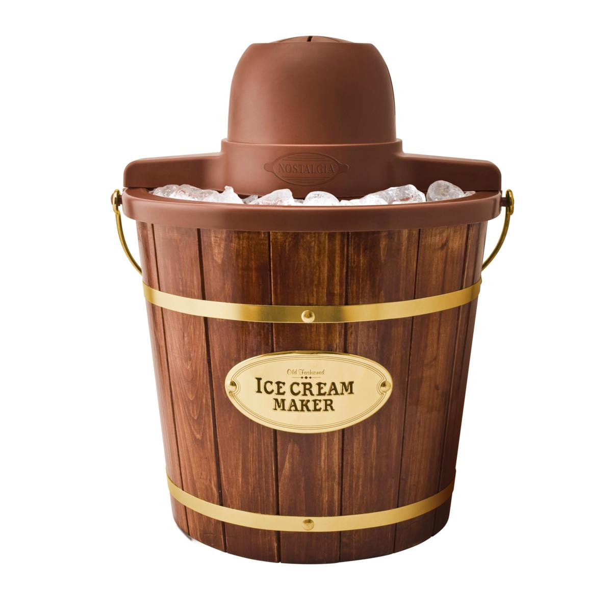 Nostalgia NWICM4DB 4Quart Wood Bucket Ice Cream Maker 20371839 HSN