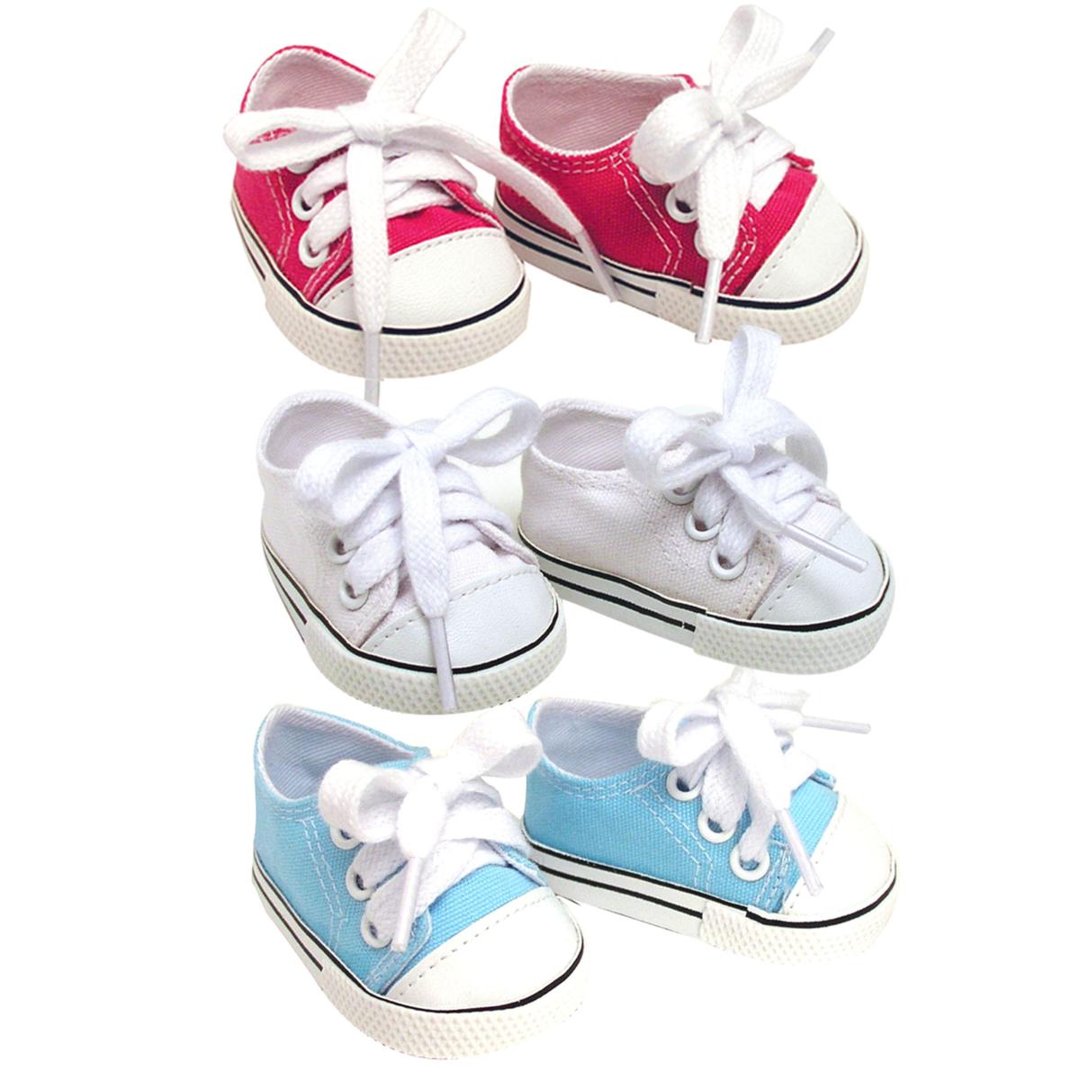 Sophia's by Teamson Kids Canvas Tennis Shoes for 18" Dolls Set of 3 20391002 HSN