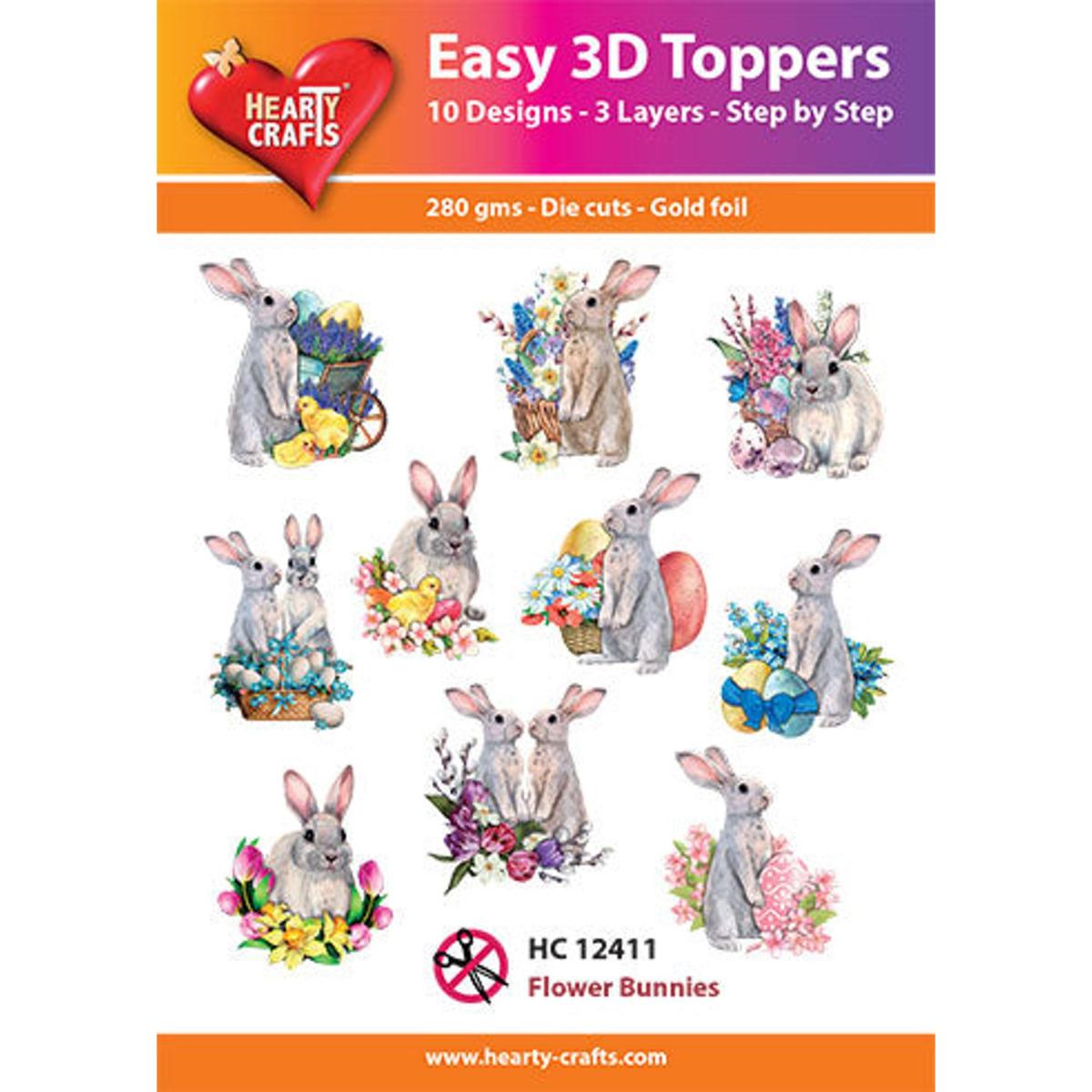 Hearty Crafts Easy 3D Toppers - Flower Bunnies - 20530401 | HSN