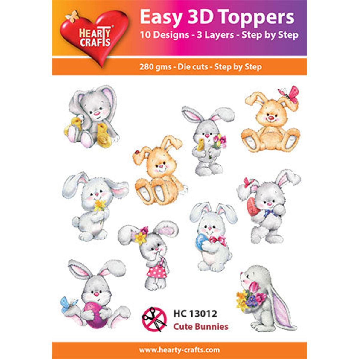 Hearty Crafts Easy 3D - Toppers Cute Bunnies - 20530544 | HSN