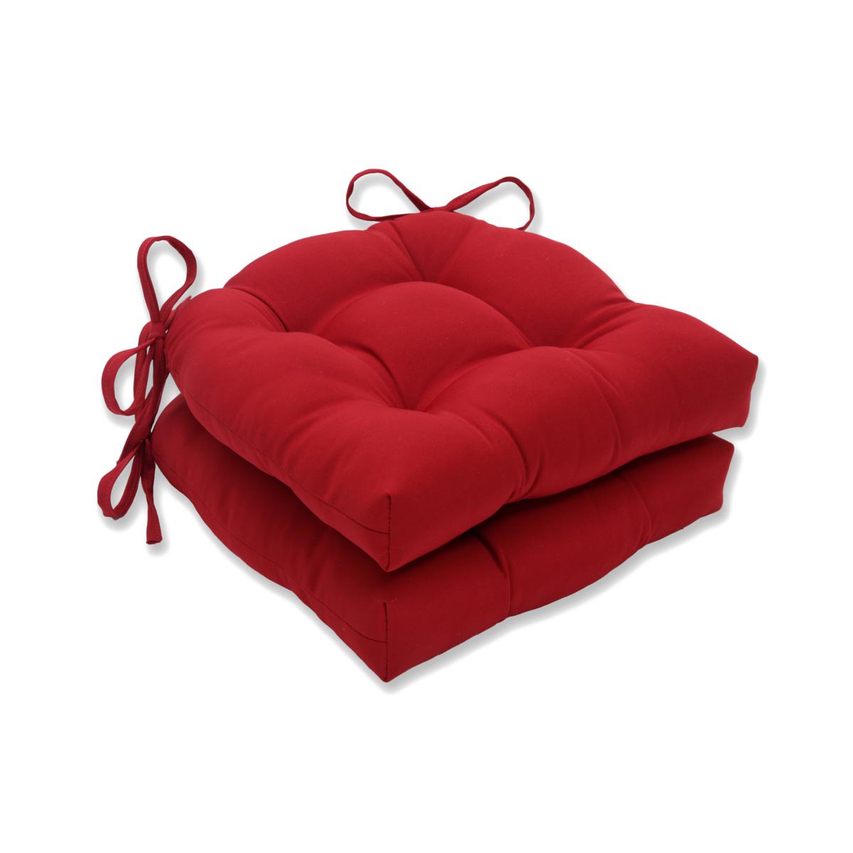 Pillow Perfect Outdoor Pompeii Red Reversible Chair Pad Red