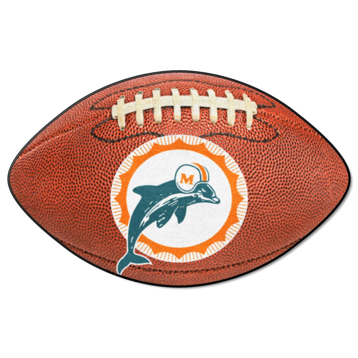 Officially Licensed NFL Miami Dolphins Vintage Logo Football Rug ...