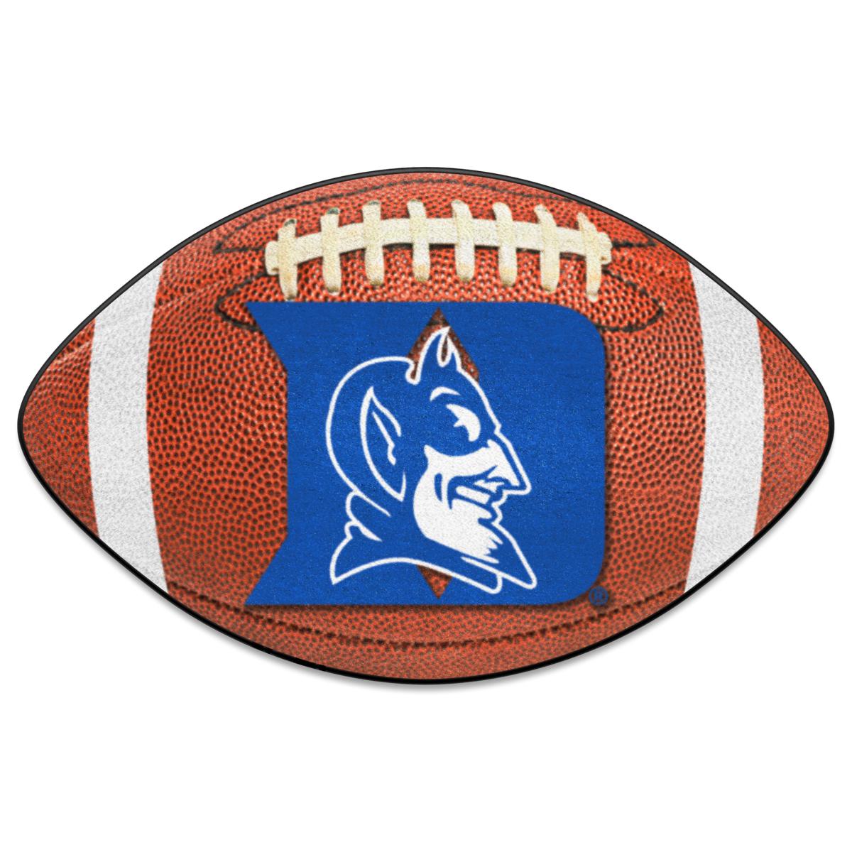 Officially Licensed NCAA Duke Blue Devils Devil Logo Football Rug