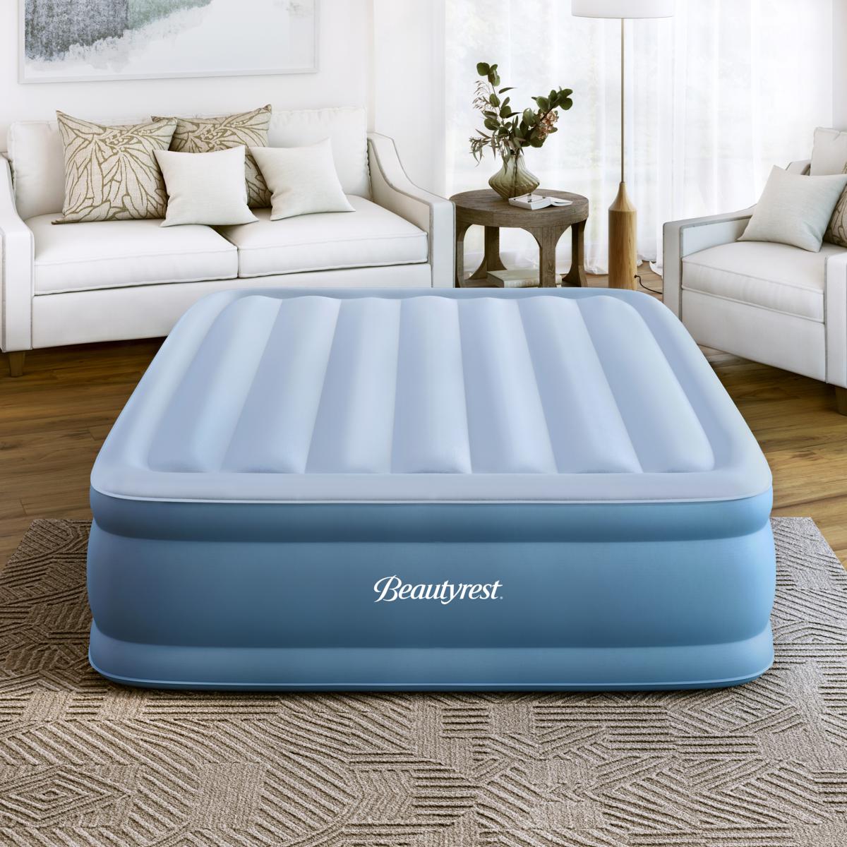 Beautyrest Sensa-Rest Raised Inflatable Air Mattress Guest Bed - Queen ...