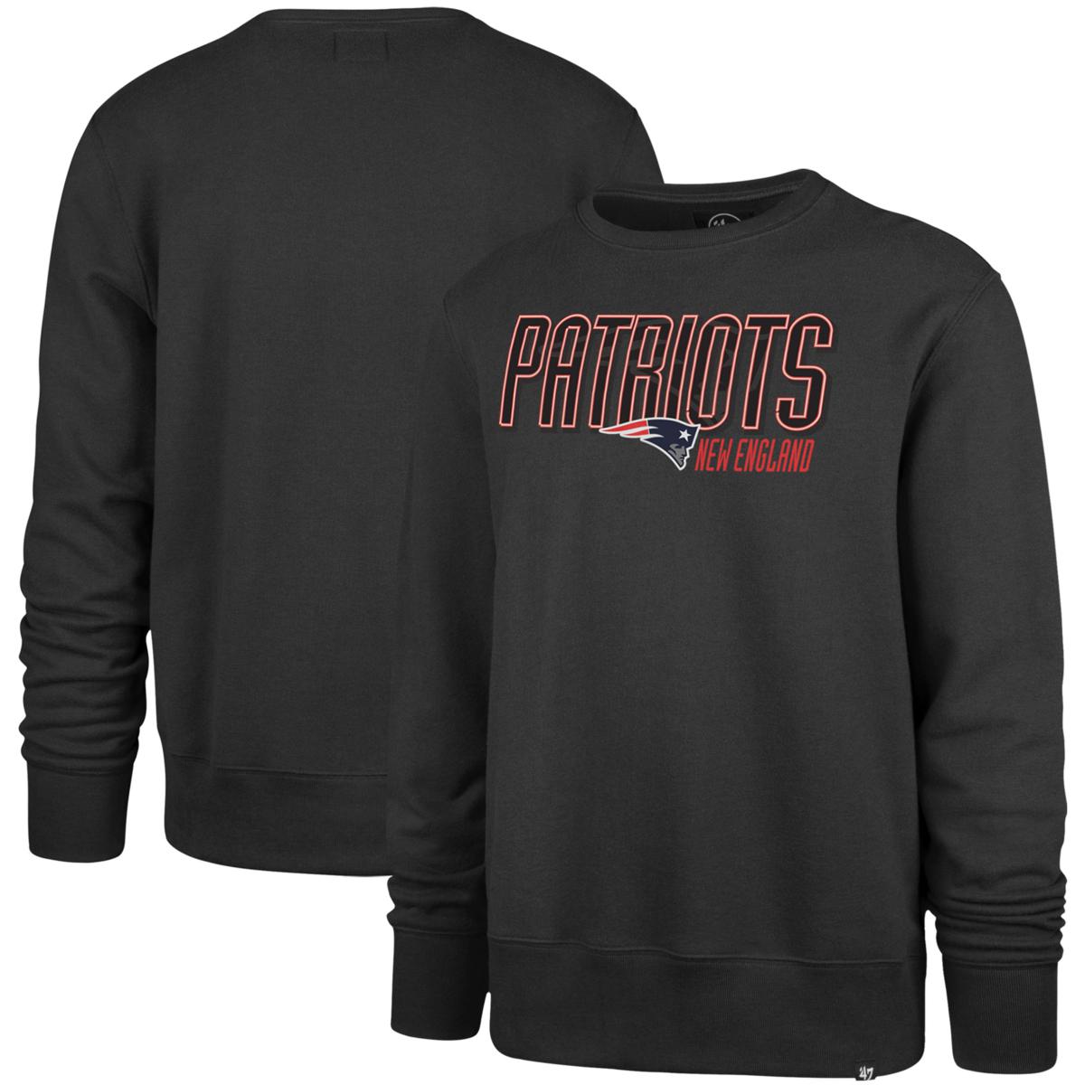 Men's '47 Charcoal New England Patriots Locked In Headline Pullover