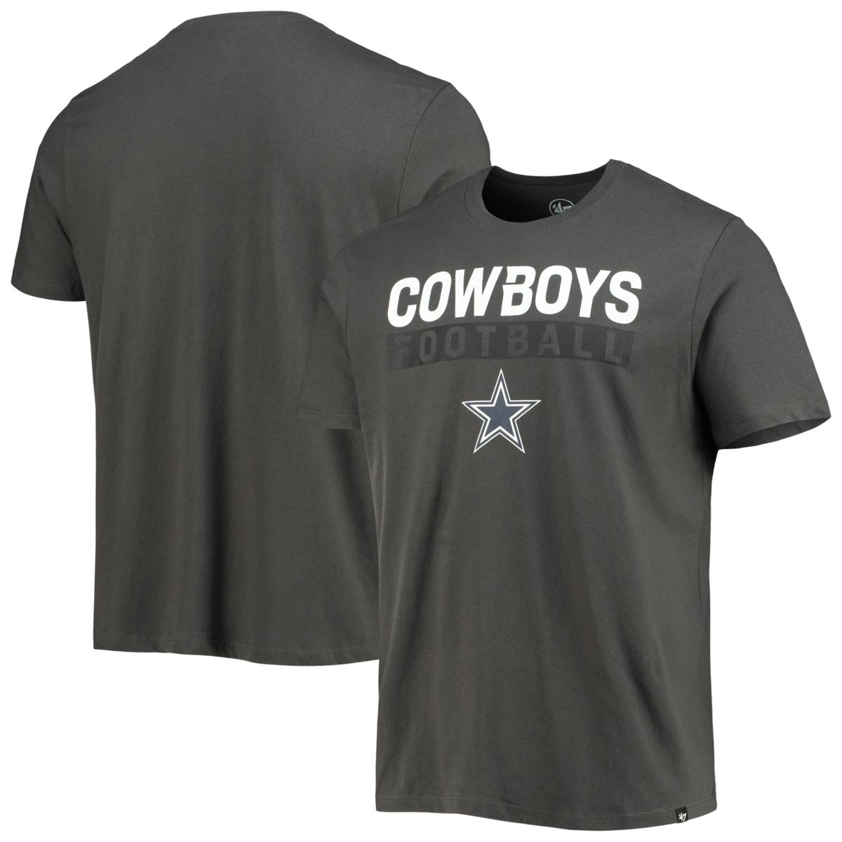 Men's '47 Charcoal Dallas Cowboys Dark Ops Super Rival T-Shirt ...