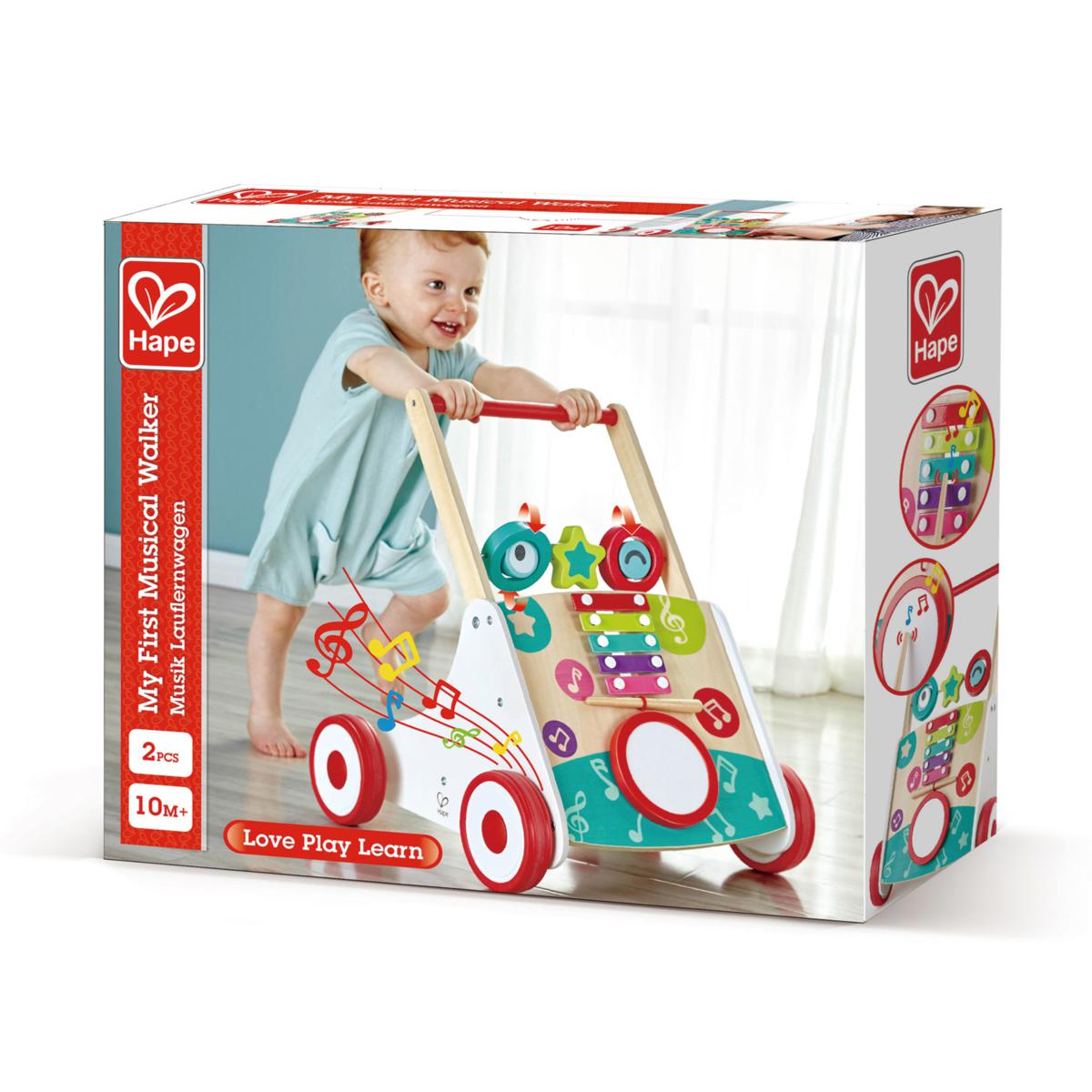 My First Musical Walker Wooden Push and Pull Learning Toy 22496691 HSN
