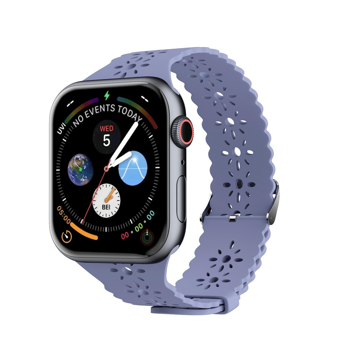 LAX Apple Watch Lace Silicone Band 42mm / 44mm / 45mm Gray Blue