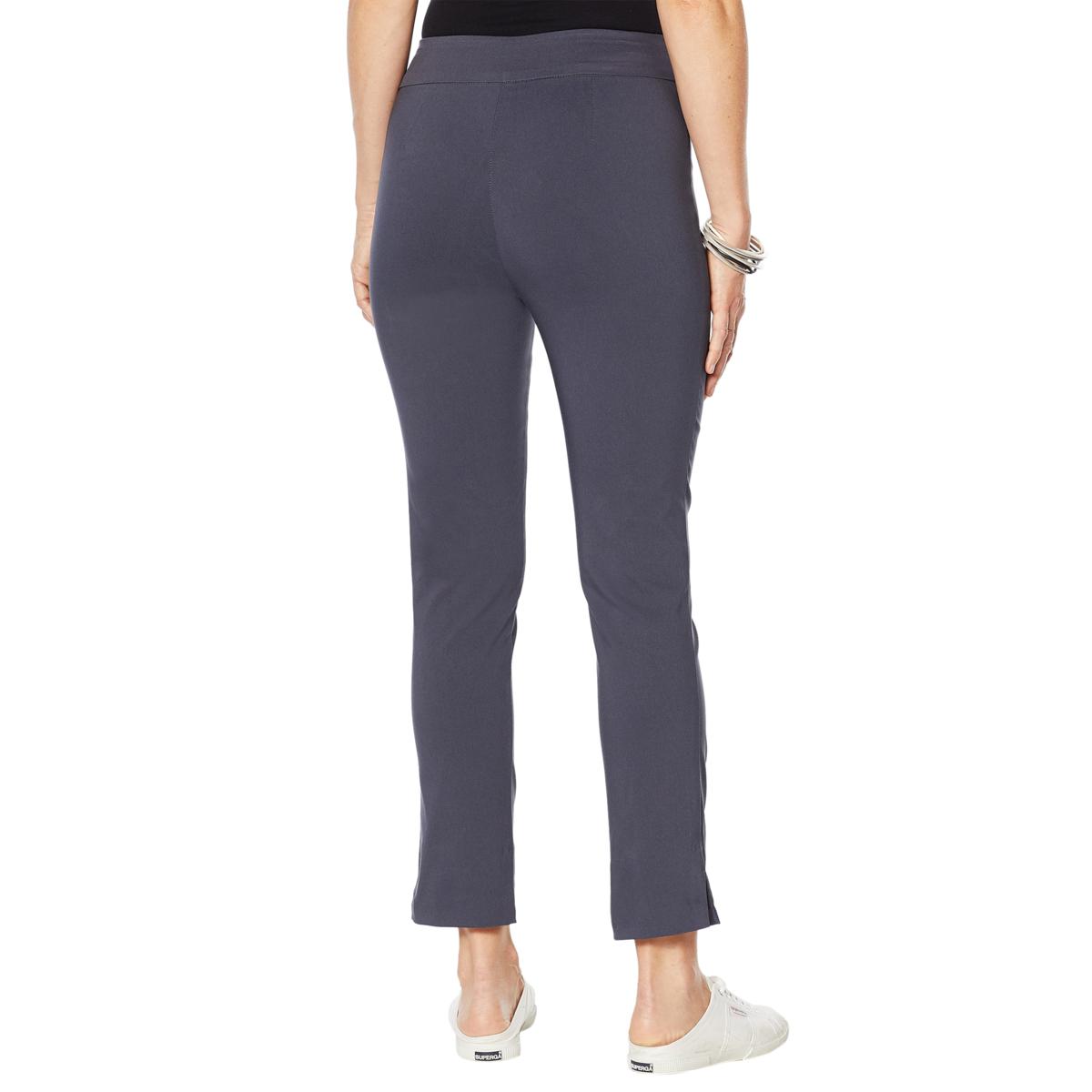 (HSN) MarlaWynne Stretch Twill FLATTERfit Pant with Slit – TVShoppingQueens