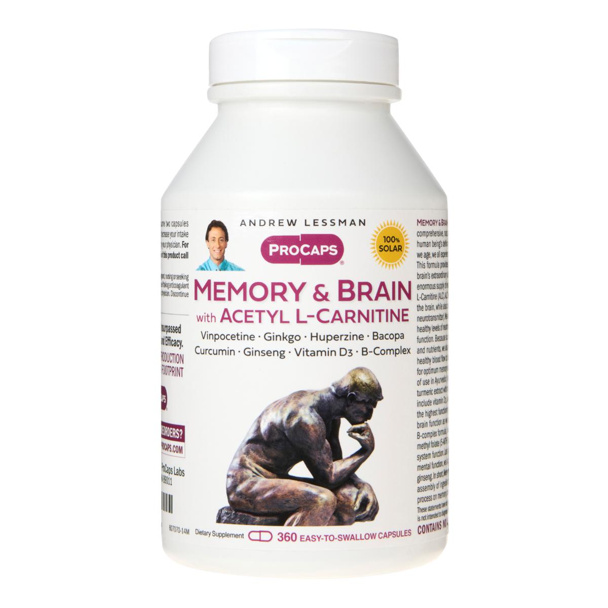 Memory and Brain with Acetyl LCarnitine 360 Capsules 9436330 HSN