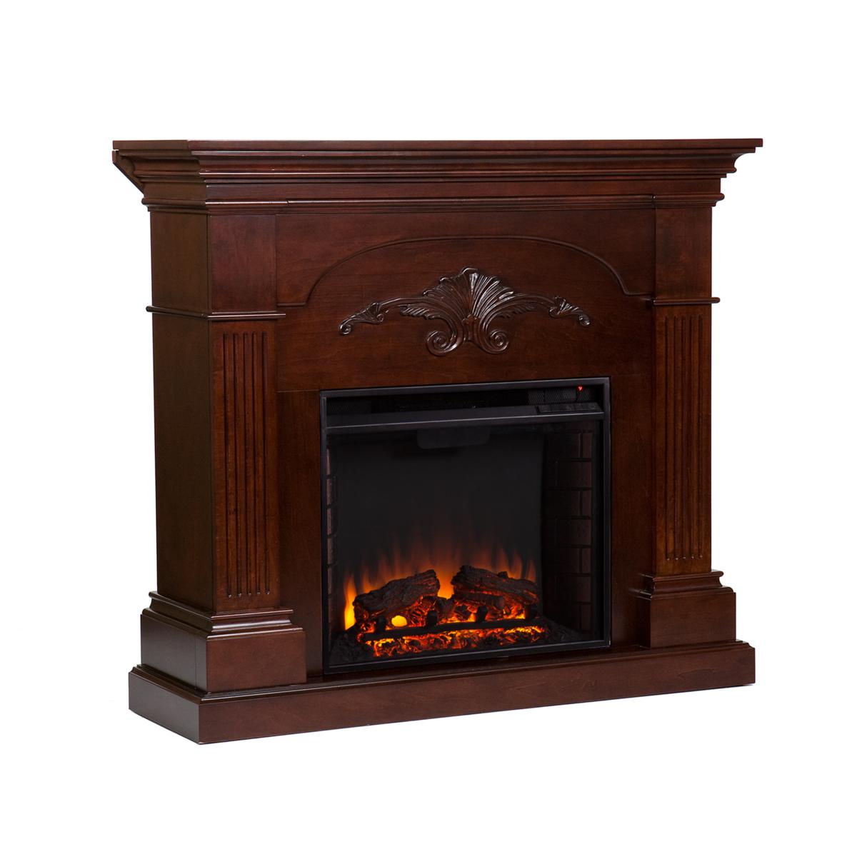 Ravenna Electric Fireplace Mahogany 7630135 HSN