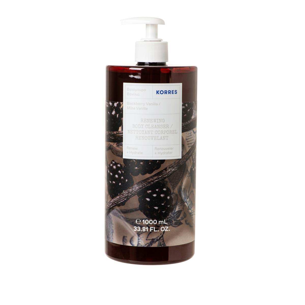 Korres 1Liter Blackberry Vanilla Renewing Body Cleanser 20256602 HSN