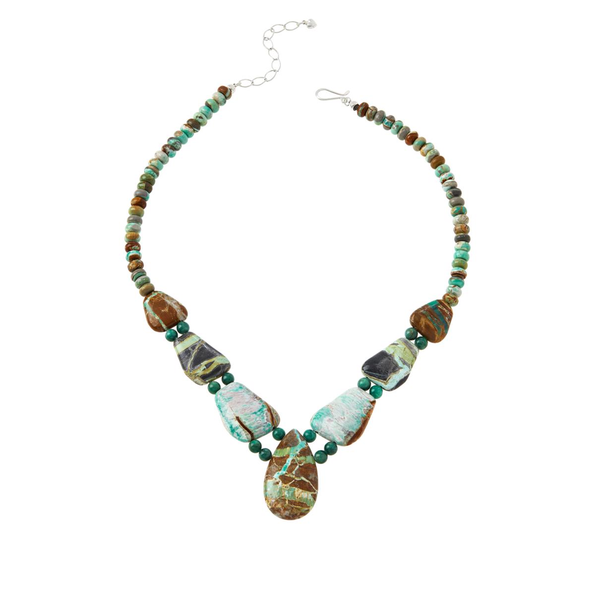 Jay King Sterling Silver Multicolor Boulder Variscite Necklace ...