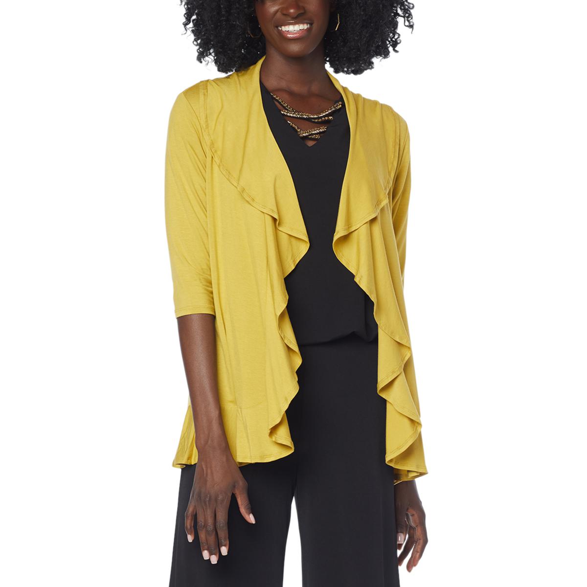 Antthony Ruffled Peplum ElbowSleeve Cardigan 20364694 HSN