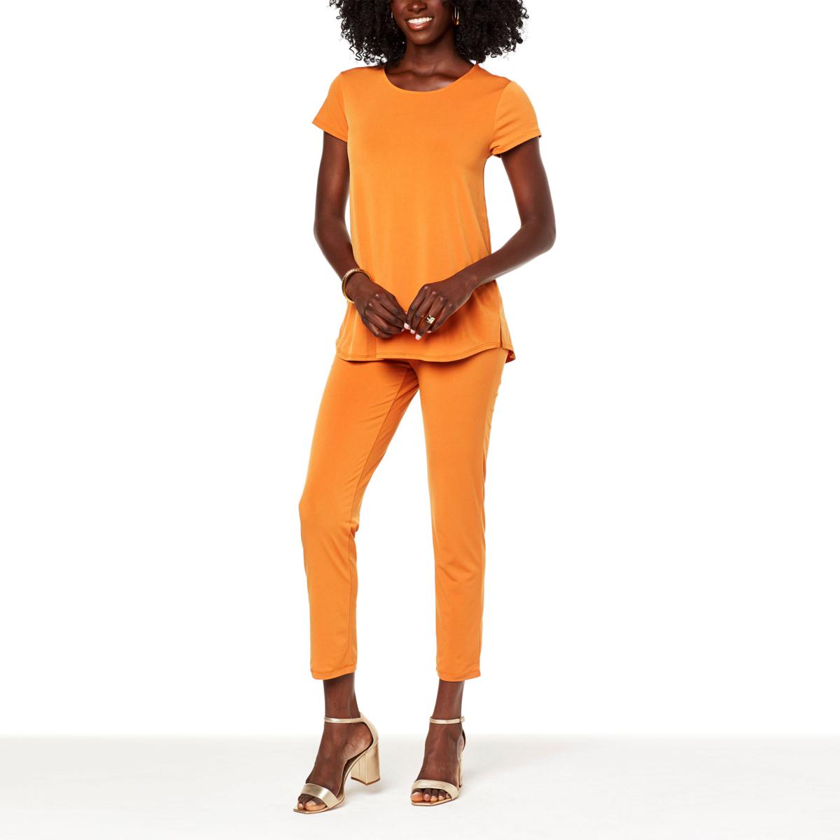 Antthony 2-piece Cap-Sleeve Top and Pull-On Pant Set - 20388536 | HSN