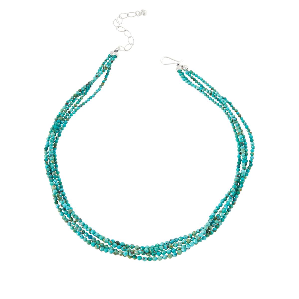 Jay King Sterling Silver Turquoise Bead 4-Strand Layered Necklace ...