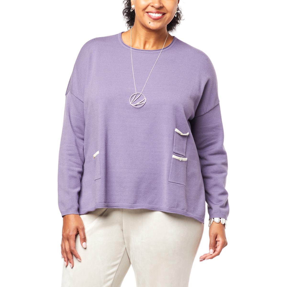 WynneLayers Soft Knit Triple Pocket Sweater 20459224 HSN
