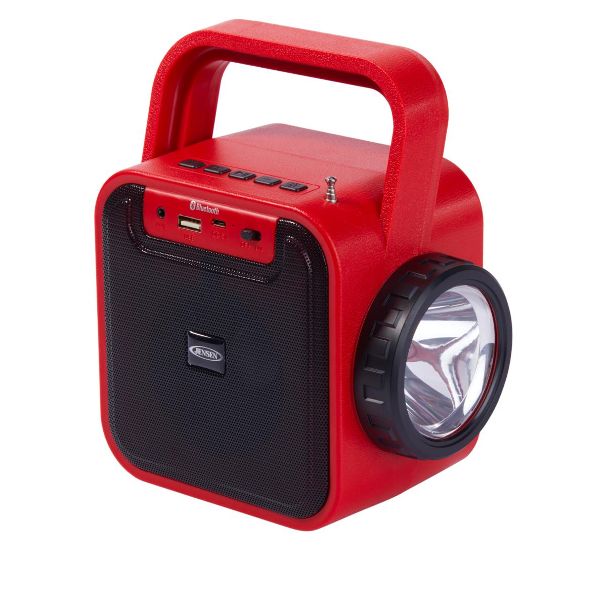 Jensen Portable Bluetooth Rechargeable Speaker with Builtin Radio