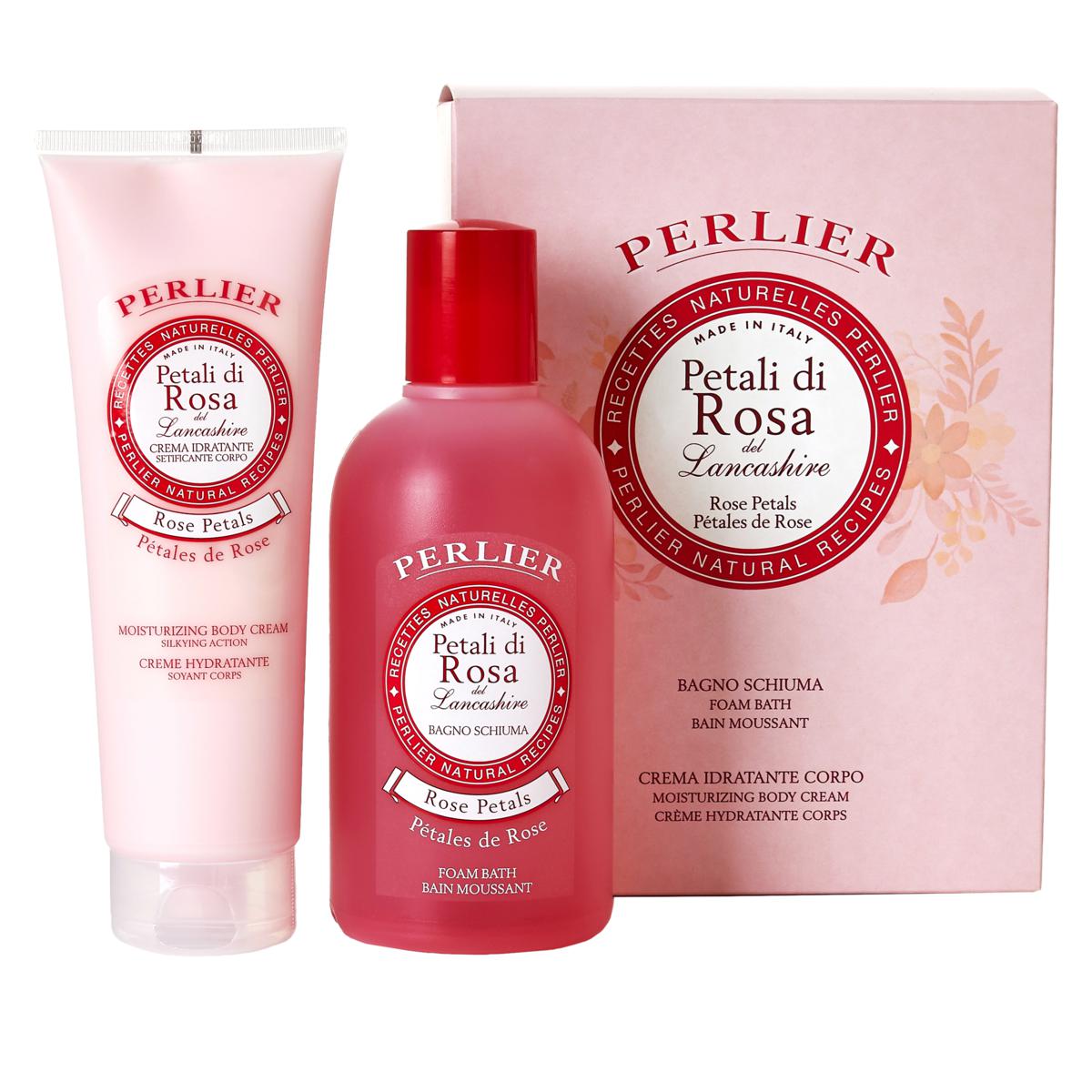 Perlier 2Piece Rose Foam Bath and Body Cream Set 20645494 HSN