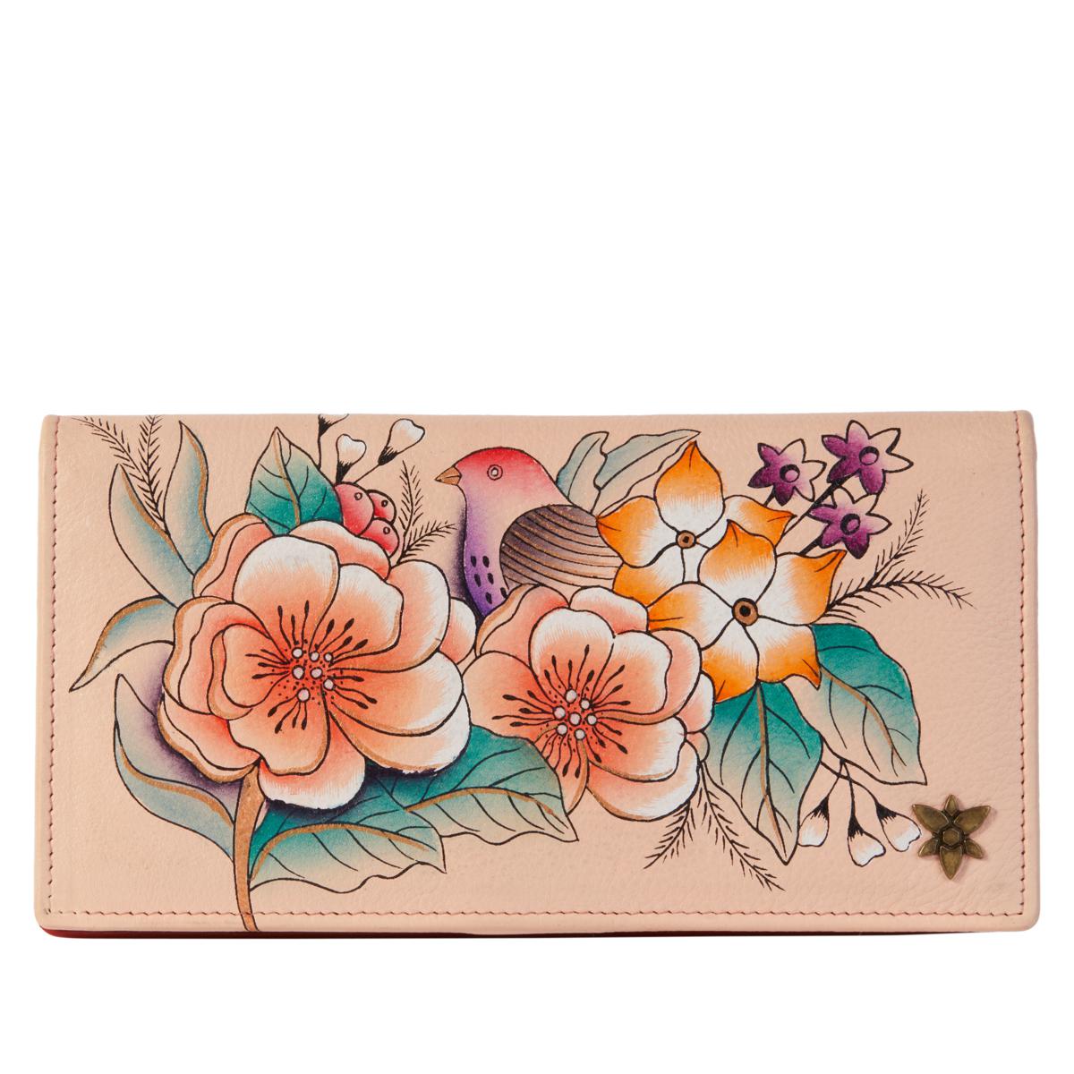 Anuschka HandPainted Leather Clutch Wallet with RFID 20655714 HSN