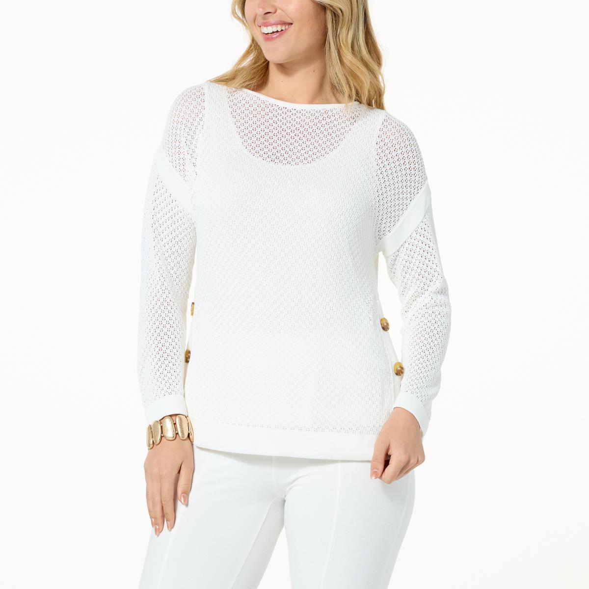 WynneCollection Framed Mesh Sweater - 20708975 | HSN